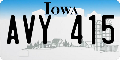 IA license plate AVY415