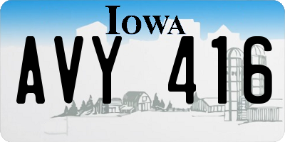 IA license plate AVY416
