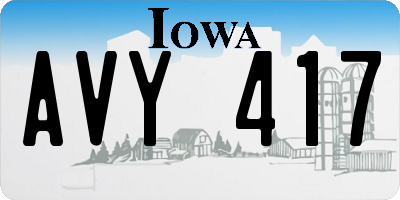 IA license plate AVY417