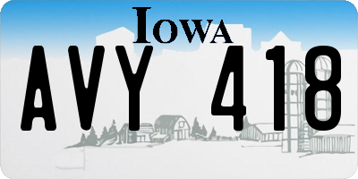 IA license plate AVY418