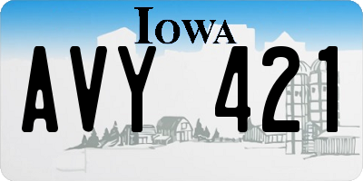 IA license plate AVY421