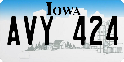 IA license plate AVY424