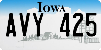IA license plate AVY425