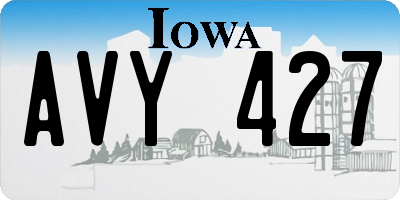 IA license plate AVY427