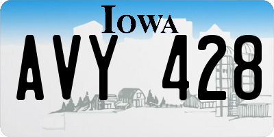 IA license plate AVY428