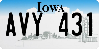 IA license plate AVY431