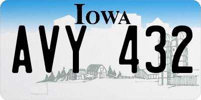 IA license plate AVY432