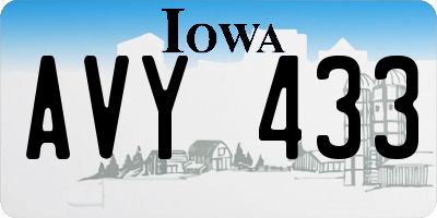 IA license plate AVY433