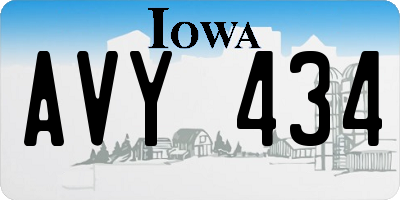IA license plate AVY434