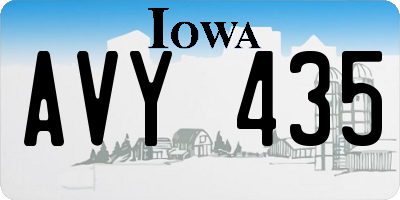 IA license plate AVY435