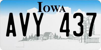 IA license plate AVY437