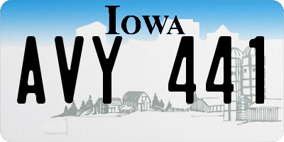 IA license plate AVY441