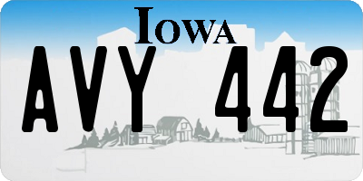IA license plate AVY442