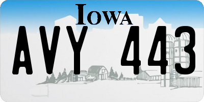 IA license plate AVY443
