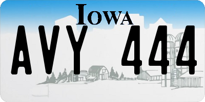 IA license plate AVY444