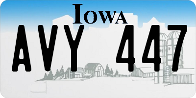 IA license plate AVY447
