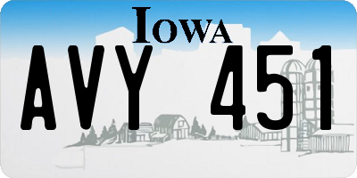 IA license plate AVY451
