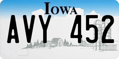 IA license plate AVY452