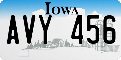 IA license plate AVY456
