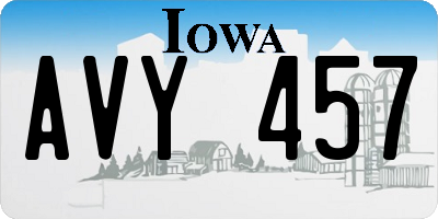 IA license plate AVY457