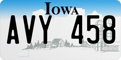 IA license plate AVY458