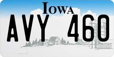 IA license plate AVY460