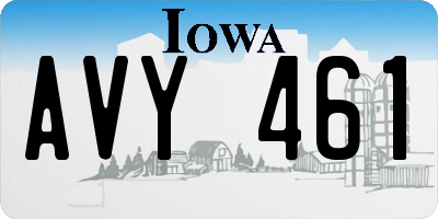 IA license plate AVY461