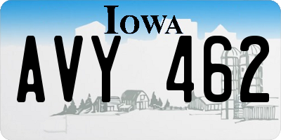 IA license plate AVY462