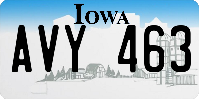 IA license plate AVY463
