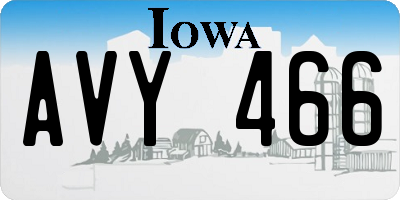 IA license plate AVY466