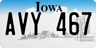 IA license plate AVY467