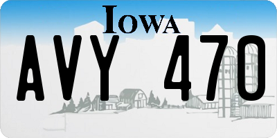 IA license plate AVY470
