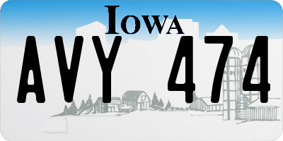 IA license plate AVY474