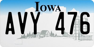 IA license plate AVY476
