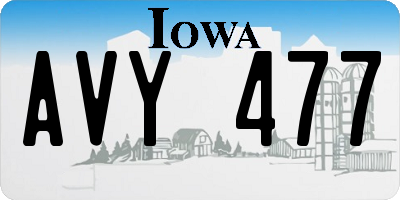 IA license plate AVY477