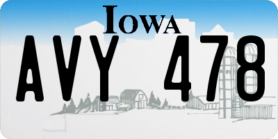 IA license plate AVY478