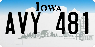 IA license plate AVY481