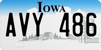IA license plate AVY486