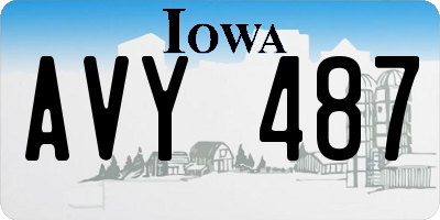 IA license plate AVY487