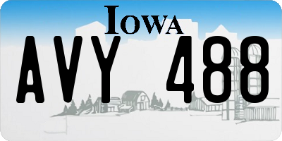 IA license plate AVY488