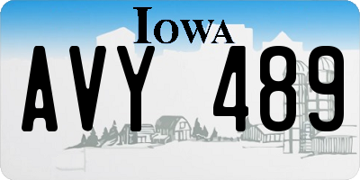 IA license plate AVY489