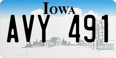 IA license plate AVY491