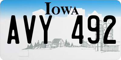 IA license plate AVY492