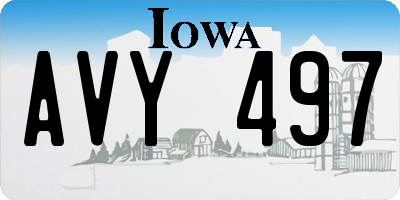 IA license plate AVY497