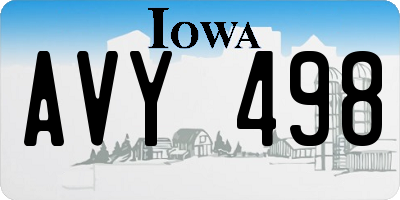 IA license plate AVY498
