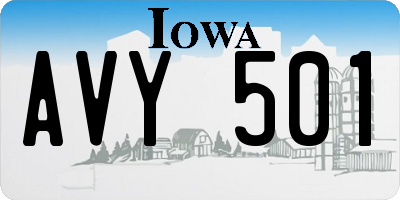IA license plate AVY501