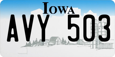 IA license plate AVY503