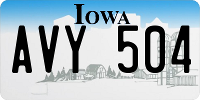 IA license plate AVY504