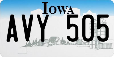 IA license plate AVY505