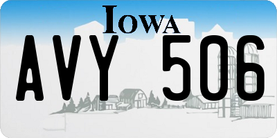 IA license plate AVY506